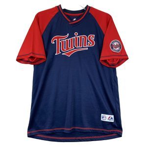 Minnesota Twins Jersey Shirt Majestic Blank Back Youth Large (14/16)